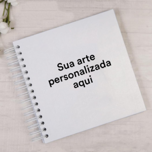Álbum scrapbook branco com capa personalizável