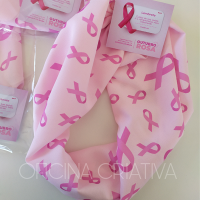 Oficina Criativa lenço outubro rosa