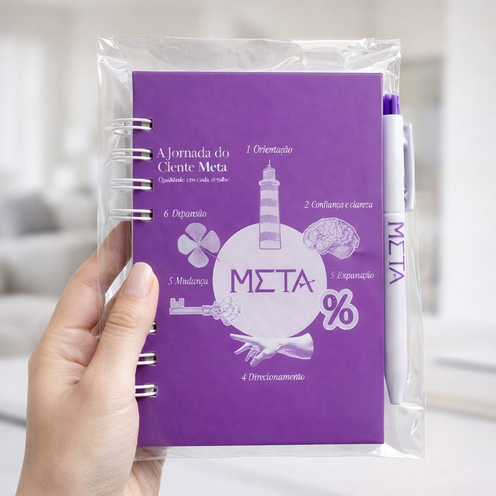 Oficina Criativa bloco caderno com caneta personalizado